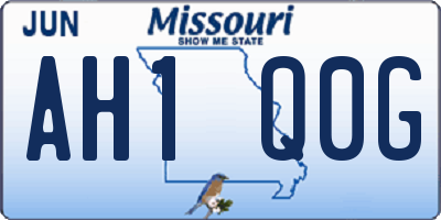 MO license plate AH1Q0G