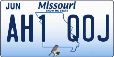 MO license plate AH1Q0J