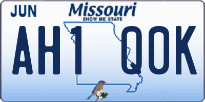 MO license plate AH1Q0K