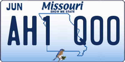 MO license plate AH1Q0O