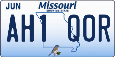 MO license plate AH1Q0R