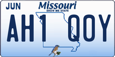 MO license plate AH1Q0Y