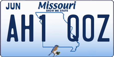 MO license plate AH1Q0Z