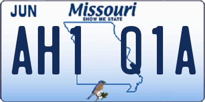 MO license plate AH1Q1A