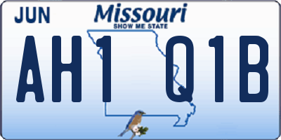 MO license plate AH1Q1B