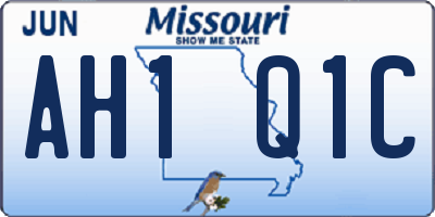 MO license plate AH1Q1C