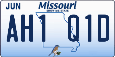 MO license plate AH1Q1D