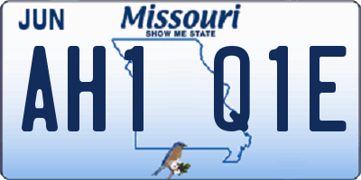 MO license plate AH1Q1E