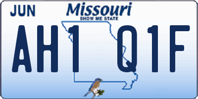 MO license plate AH1Q1F