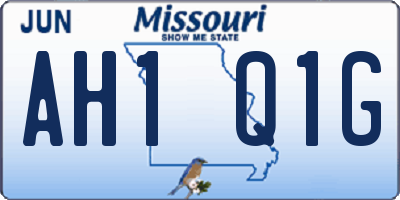 MO license plate AH1Q1G