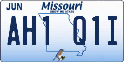 MO license plate AH1Q1I