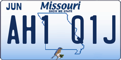 MO license plate AH1Q1J