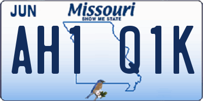 MO license plate AH1Q1K