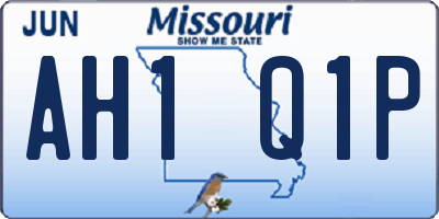 MO license plate AH1Q1P