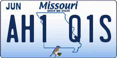 MO license plate AH1Q1S