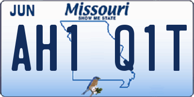 MO license plate AH1Q1T