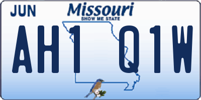 MO license plate AH1Q1W