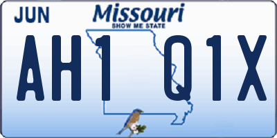 MO license plate AH1Q1X