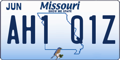 MO license plate AH1Q1Z