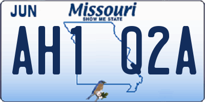 MO license plate AH1Q2A