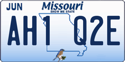 MO license plate AH1Q2E