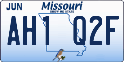 MO license plate AH1Q2F