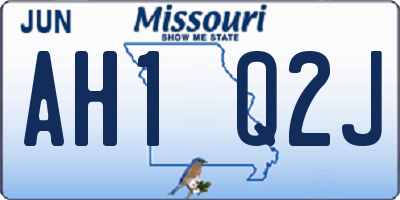 MO license plate AH1Q2J