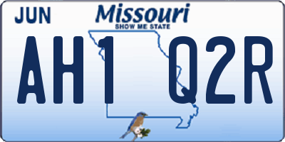 MO license plate AH1Q2R