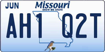 MO license plate AH1Q2T