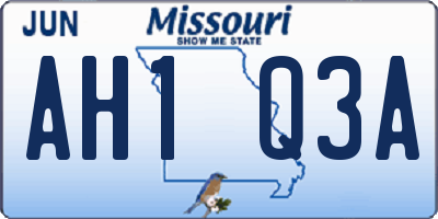 MO license plate AH1Q3A