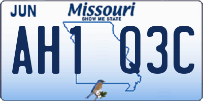 MO license plate AH1Q3C