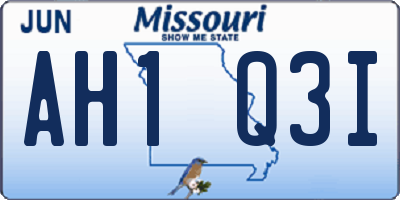 MO license plate AH1Q3I