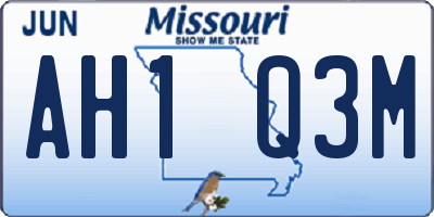 MO license plate AH1Q3M