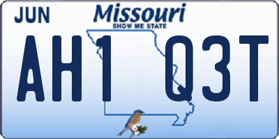 MO license plate AH1Q3T