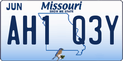 MO license plate AH1Q3Y