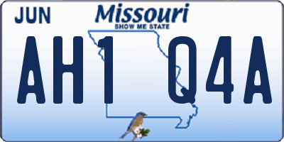 MO license plate AH1Q4A