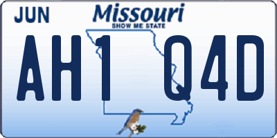 MO license plate AH1Q4D