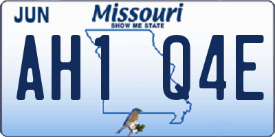 MO license plate AH1Q4E