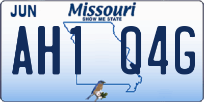 MO license plate AH1Q4G