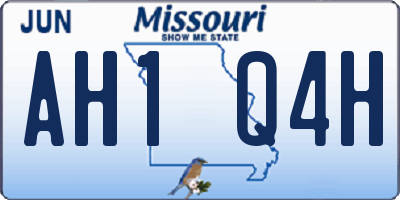 MO license plate AH1Q4H