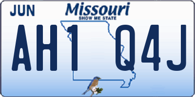 MO license plate AH1Q4J