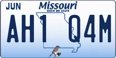 MO license plate AH1Q4M