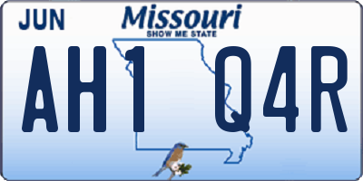 MO license plate AH1Q4R