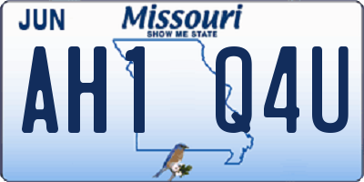 MO license plate AH1Q4U