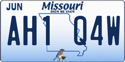 MO license plate AH1Q4W