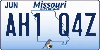 MO license plate AH1Q4Z