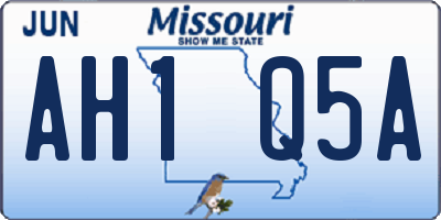 MO license plate AH1Q5A