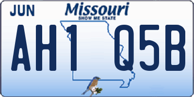 MO license plate AH1Q5B