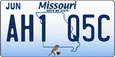 MO license plate AH1Q5C