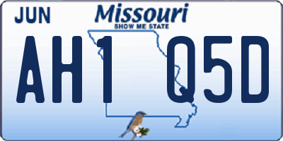 MO license plate AH1Q5D